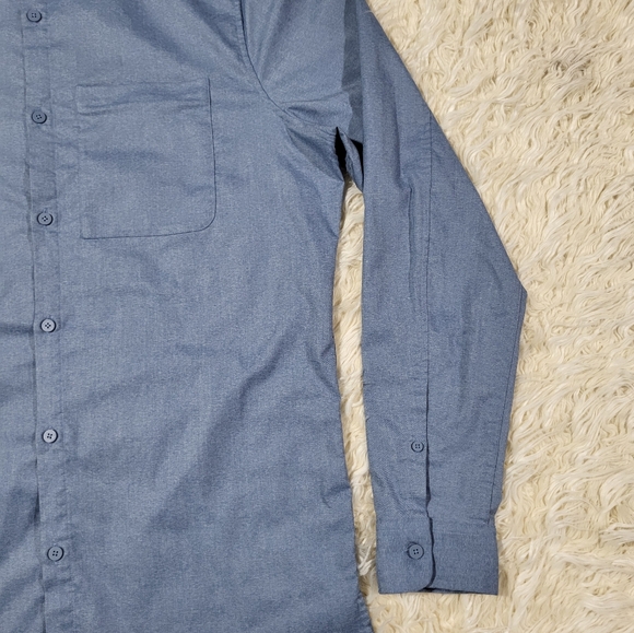 Lululemon Commission Long Sleeve Button Up Shirt Men's 2XL Blue Stretch Casual - Picture 4 of 15